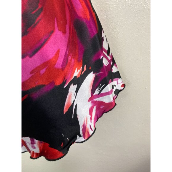 Y2K Babydoll Satin Sleeveless Top size Medium Empire Waist Chain Detail Iz Byer - Picture 13 of 16